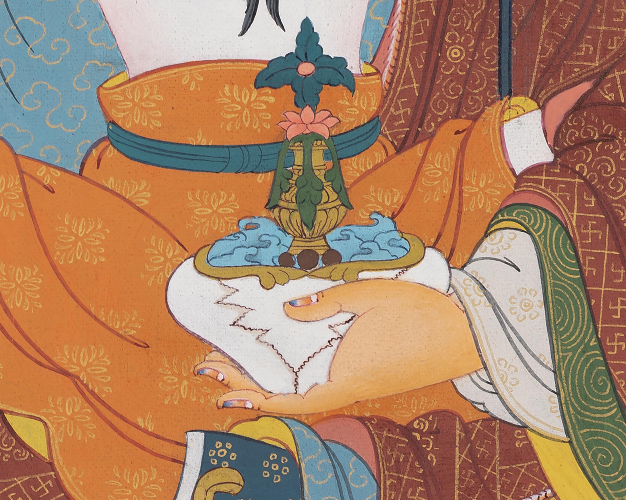 Guru Rinpoche  With Consort Thangka | Padmasambhava With Consort Thangka