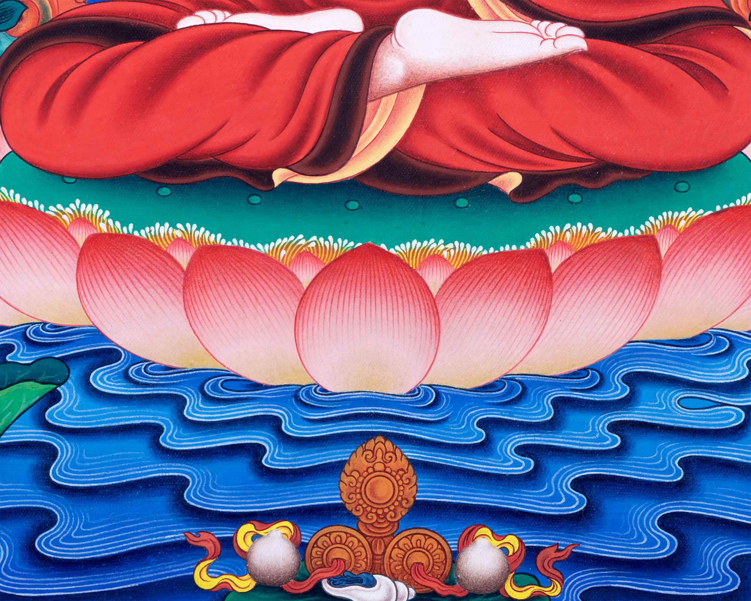 Traditional Nepali Art Print For Vairocana Buddha Mantra Practice | The Transcendent Buddha Of Vajrayana Buddhism