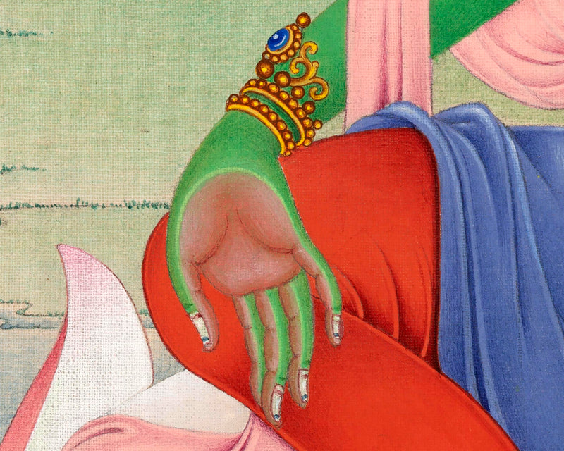 Green Tara Mantra Practice Giclee Print | Himalayan Tibetan Thangka Print Of Mother Tara