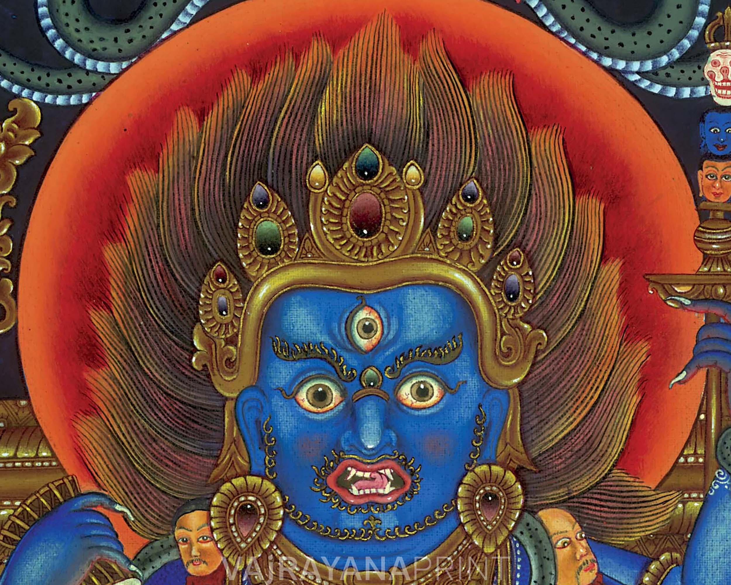 4 Armed Mahakala Thangka | High Quality Giclee Print | Spiritual Gift Ideas