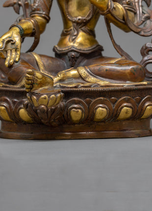 Green Tara Statue | Zen Room Decor | Tibetan Buddhist Sculpture