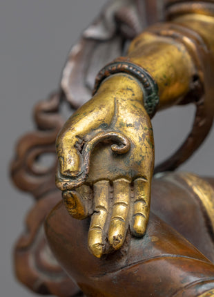 Green Tara Statue | Zen Room Decor | Tibetan Buddhist Sculpture