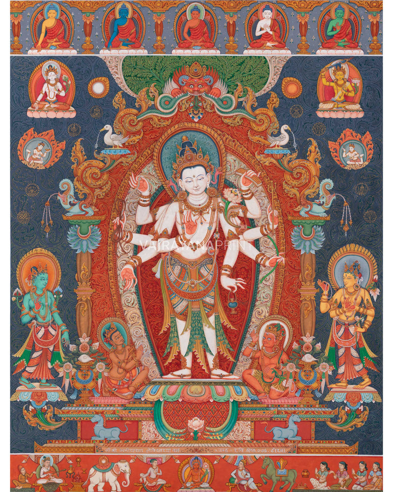 High-Quality Amoghapasa Lokeshvara Thangka Print 