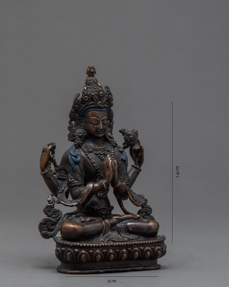 Chenrezig Statue | Vintage Statue for Home Decor | Gifts for Buddhist