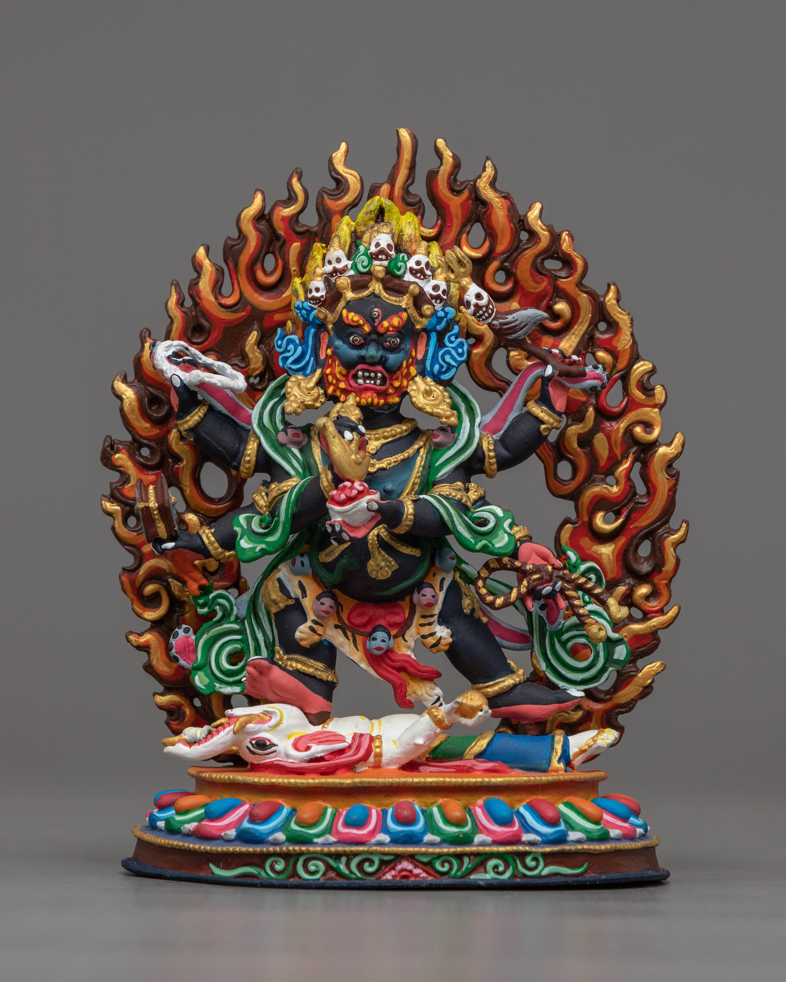 Machine Deity Machine-Made Six-Armed Mahakala Statue | Guardian of the Dharma