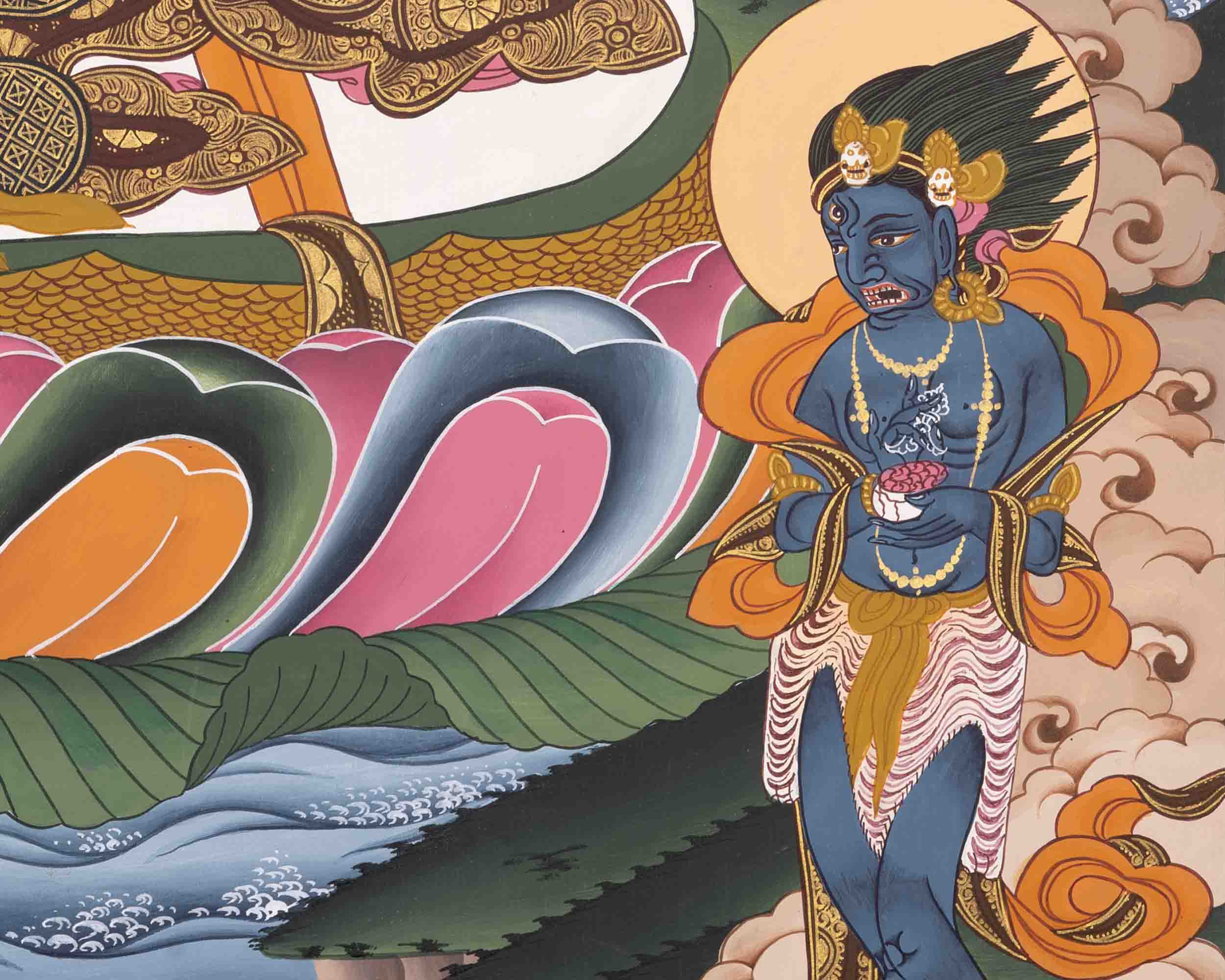Green Tara Thangka | Religious Buddhist Painting | Wall Hanging Decors