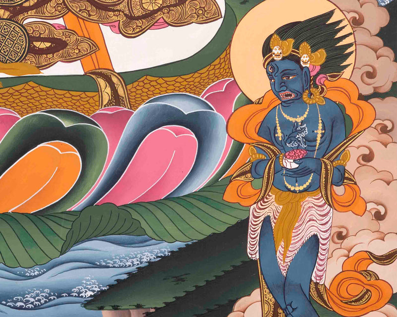 Green Tara Thangka | Religious Buddhist Painting | Wall Hanging Decors