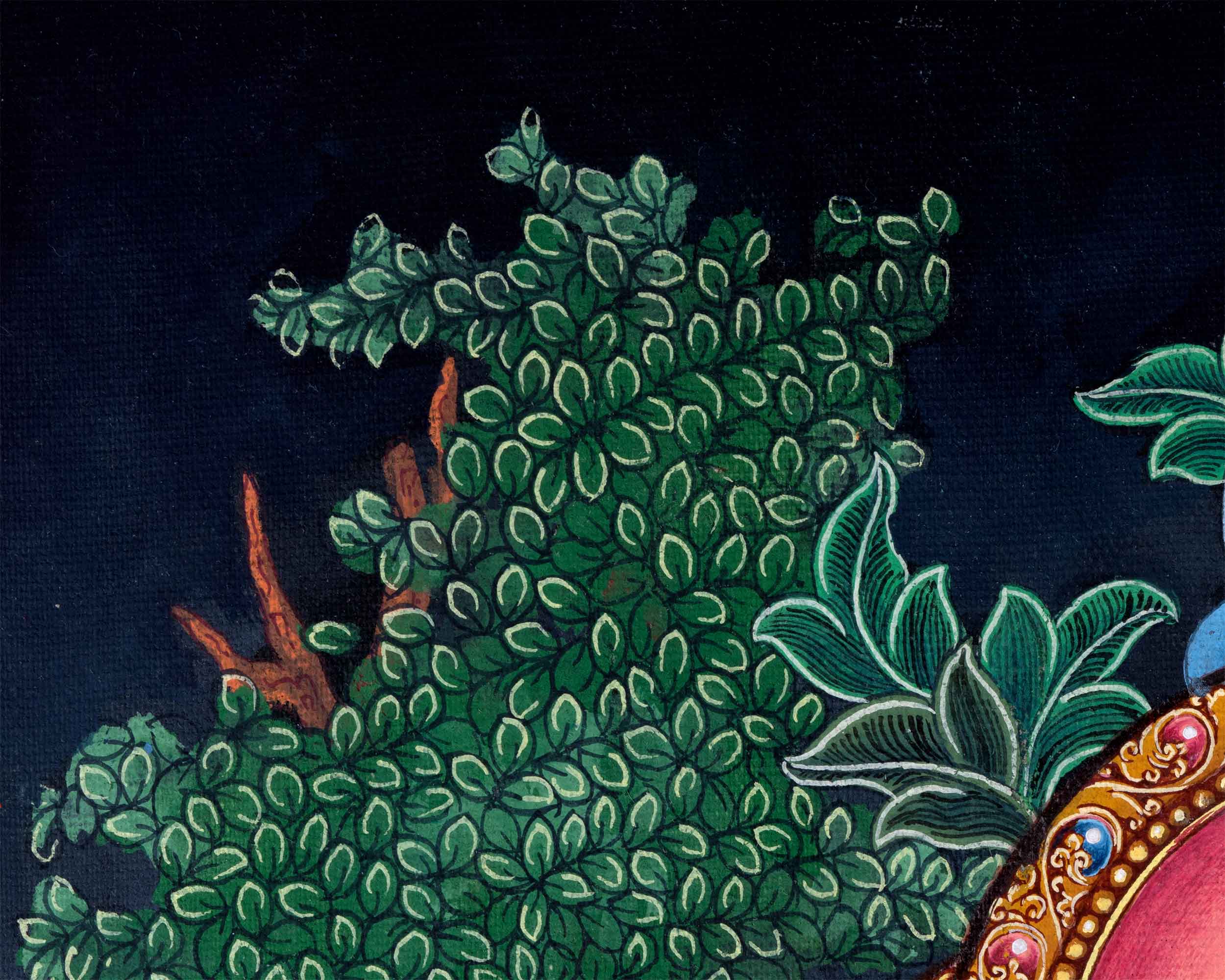 Green Tara Goddess Digital Newari Print | The Mother Tara Art For Mindfulness & Meditation