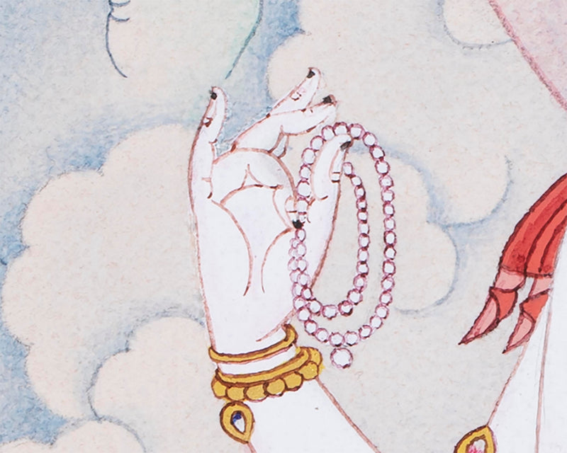 Four-Armed Chenrezig | Buddhist Art Thangka | Bodhisattva