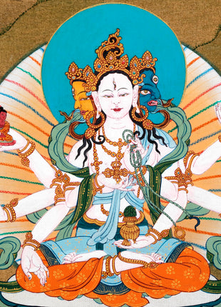 Amitayush With White Tara and Namgyalma Canvas Print |   High Quality Giclee Canvas Print