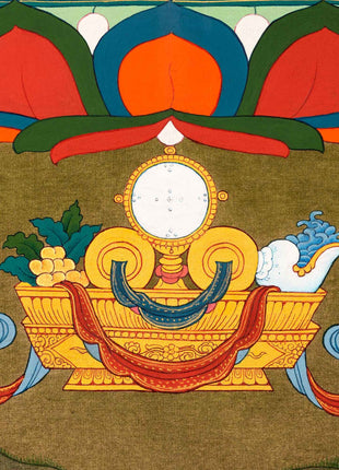 Traditionally Hand-Painted Medicine Buddha Meditation Thangka | Tibetan Art For Healing Buddha Practices