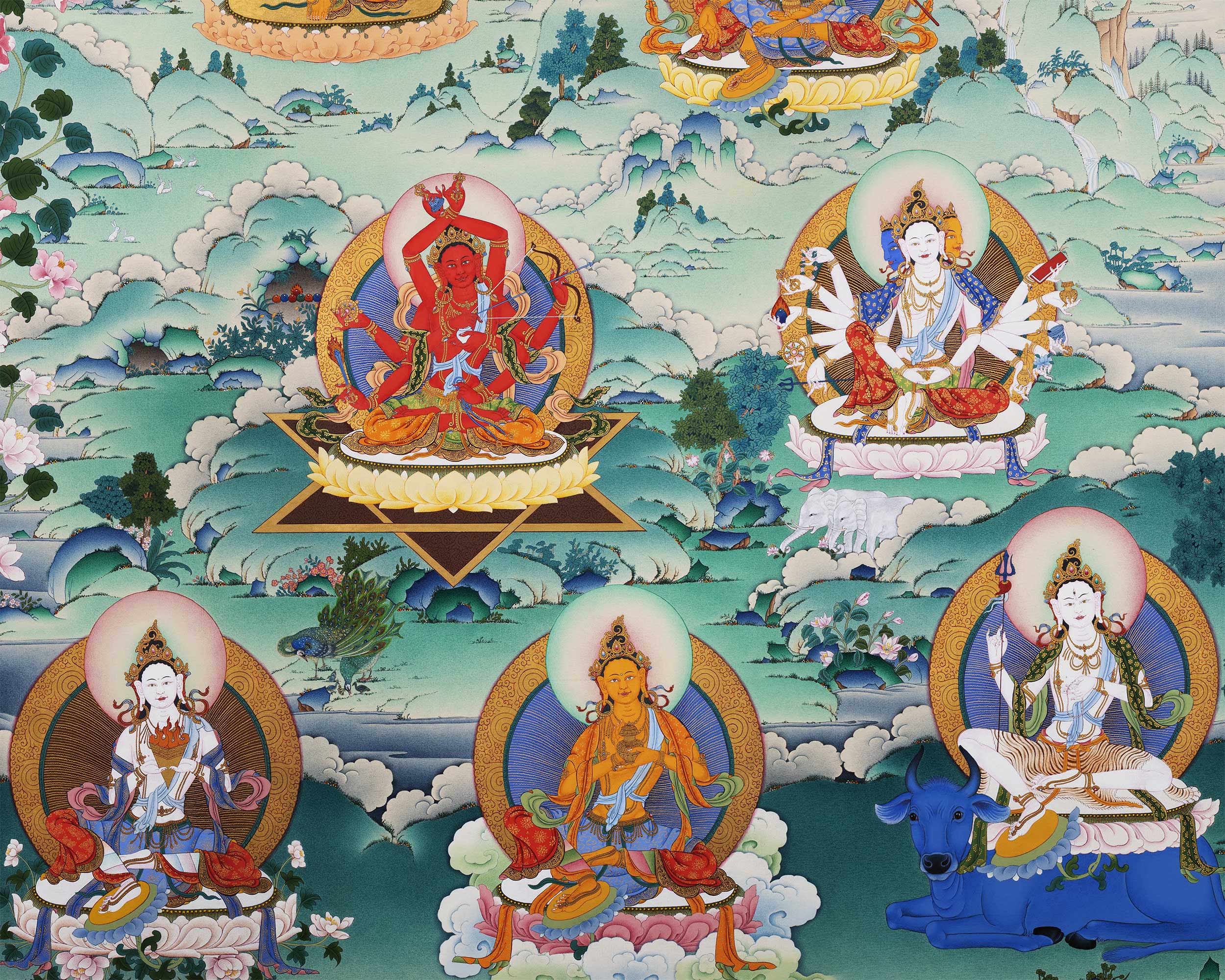 21 Taras Surya Gupta Thangka Print | Himalayan Taras High-Quality Giclee On Cotton Canvas Art