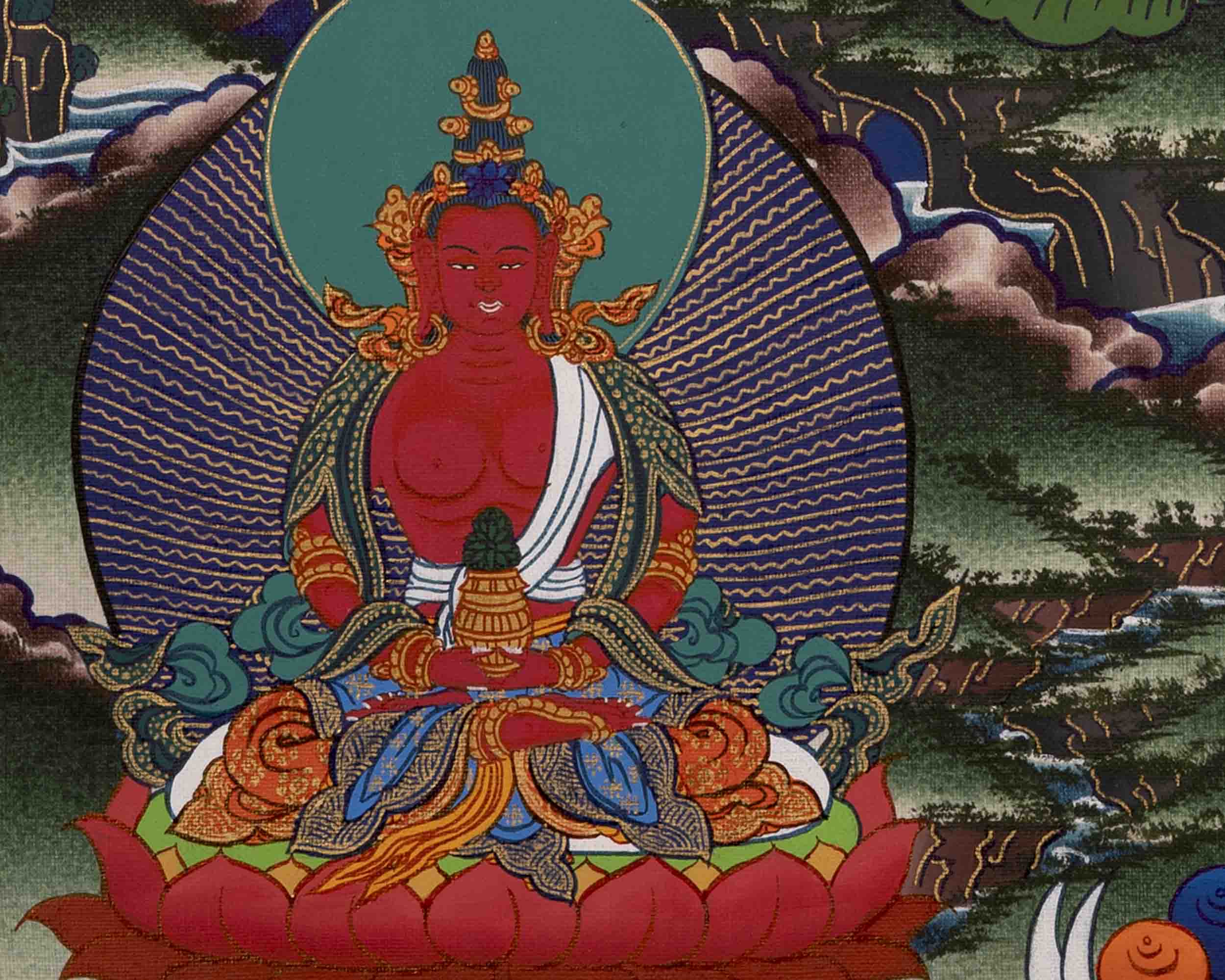 White Tara Thangka | Handpainted Female Bodhisattva | Wall Decors