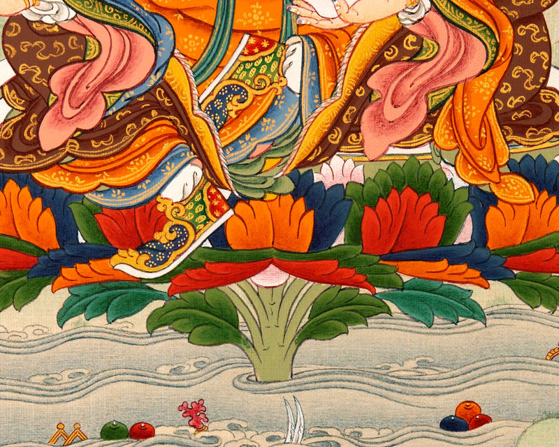 Guru Padmasambhava Thangka Art | Originally Hand Painted Tibetan Artwork