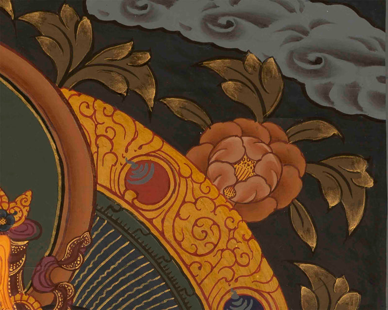 Jhambala Kubera Thangka | HandPainted Buddhist Thangka