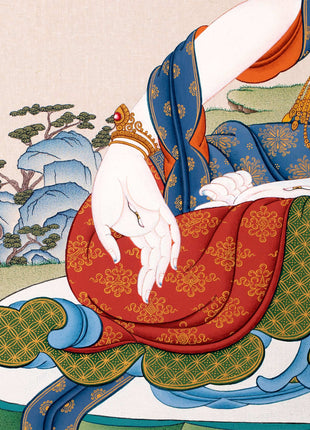 White Tara Thangka Print | High Quality Digital Canvas Print
