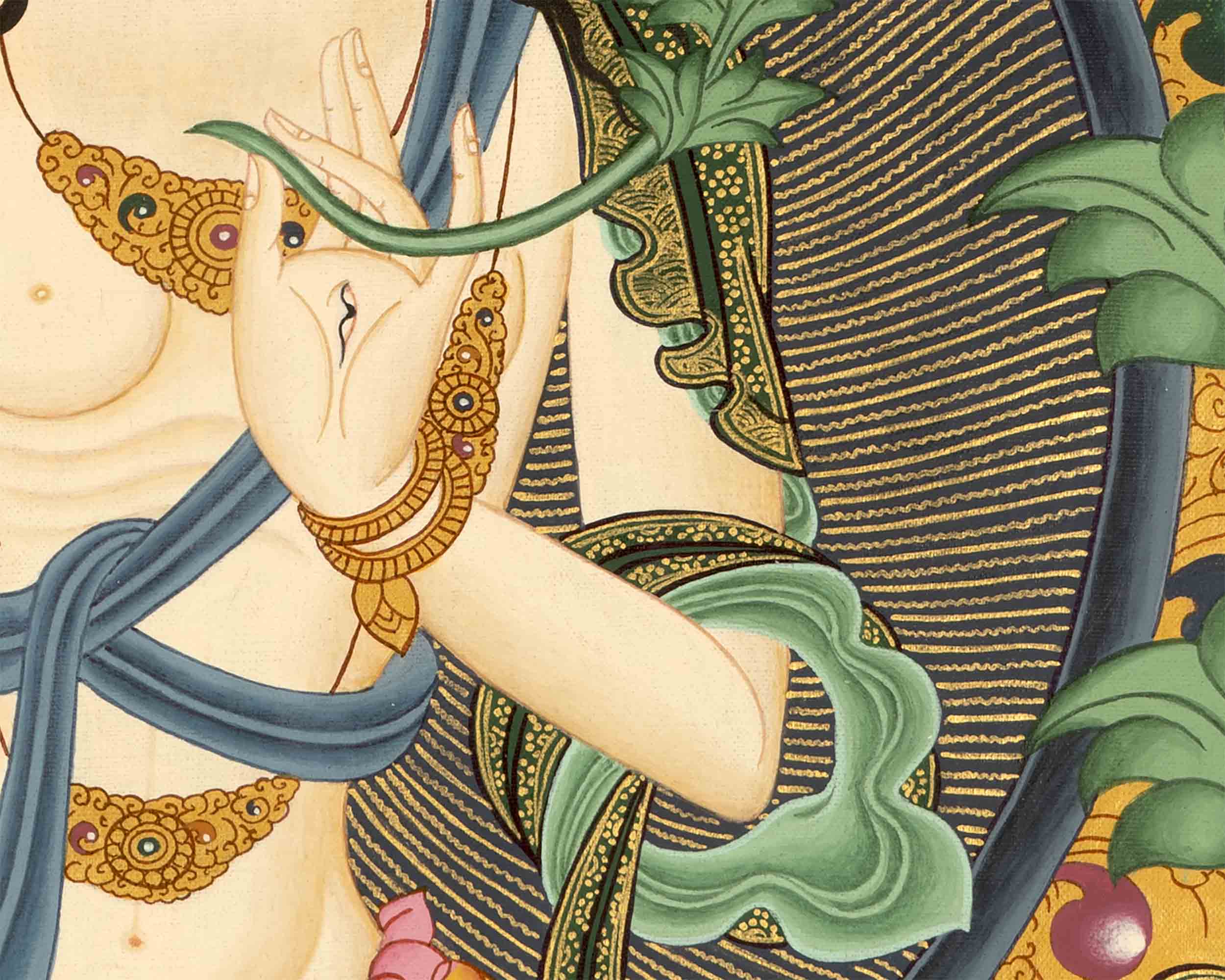 White Rara Painting Thangka | Tibetan Bodhisattva Art