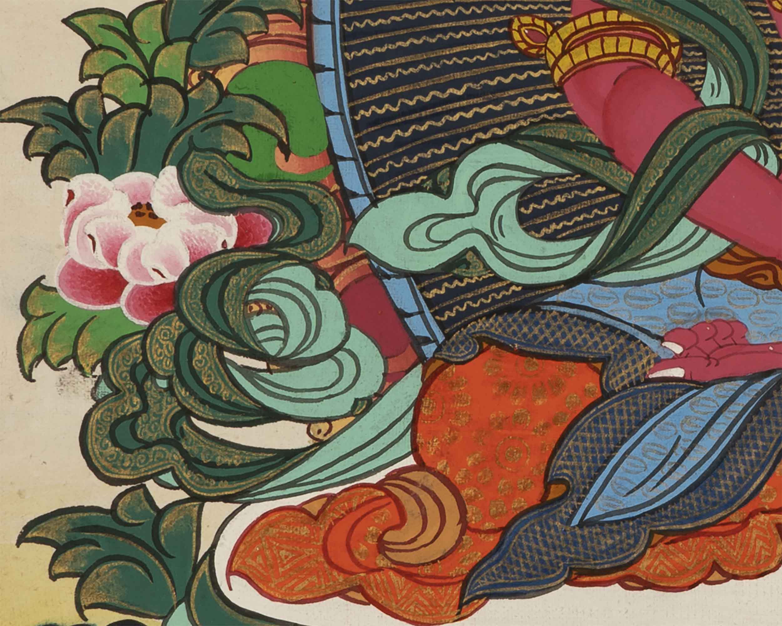 Red Amitayus Buddha Thangka | Tibetan Wall Decoration