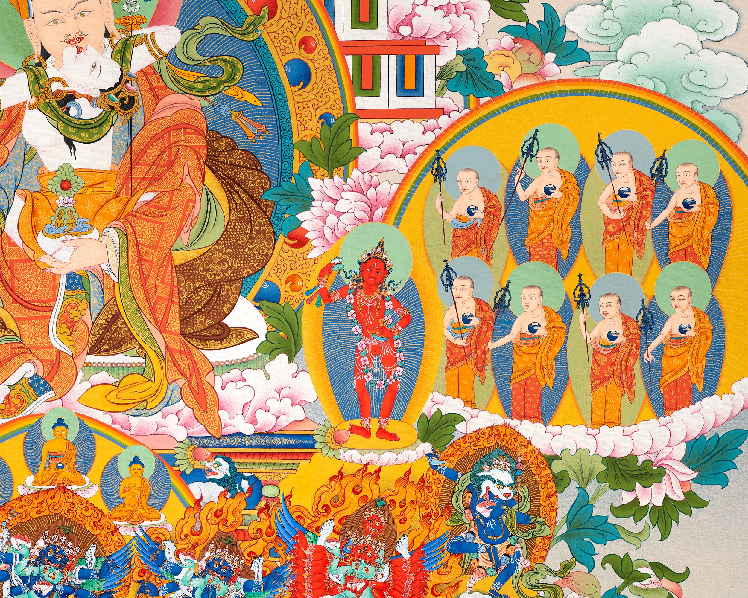 Nyingma Refuge Tree | Longchen Nyinthik Tradition | Thangka Print, Tibetan Art