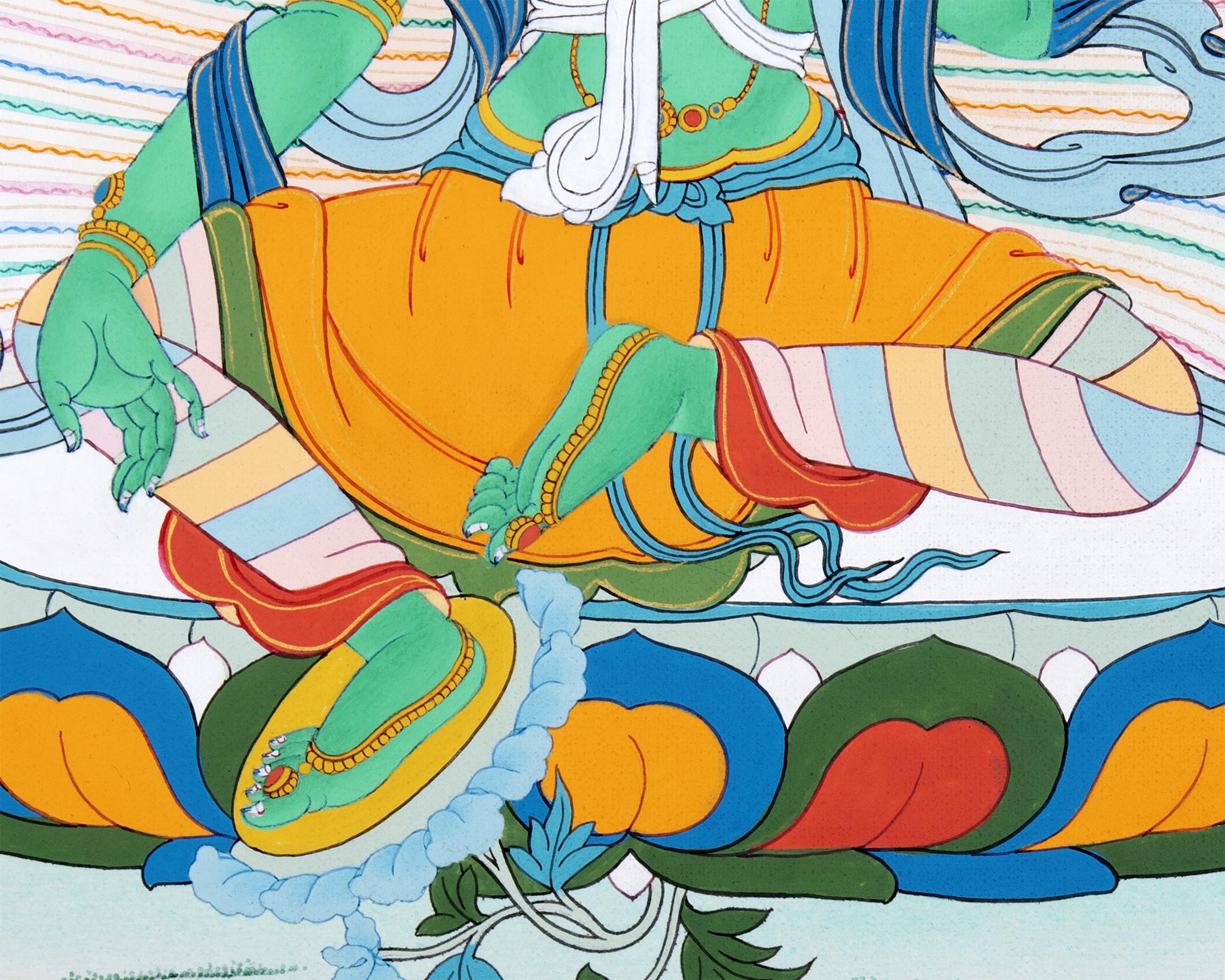 The Green Tara | Bodhisattva Thangka Art | Compassion Deity