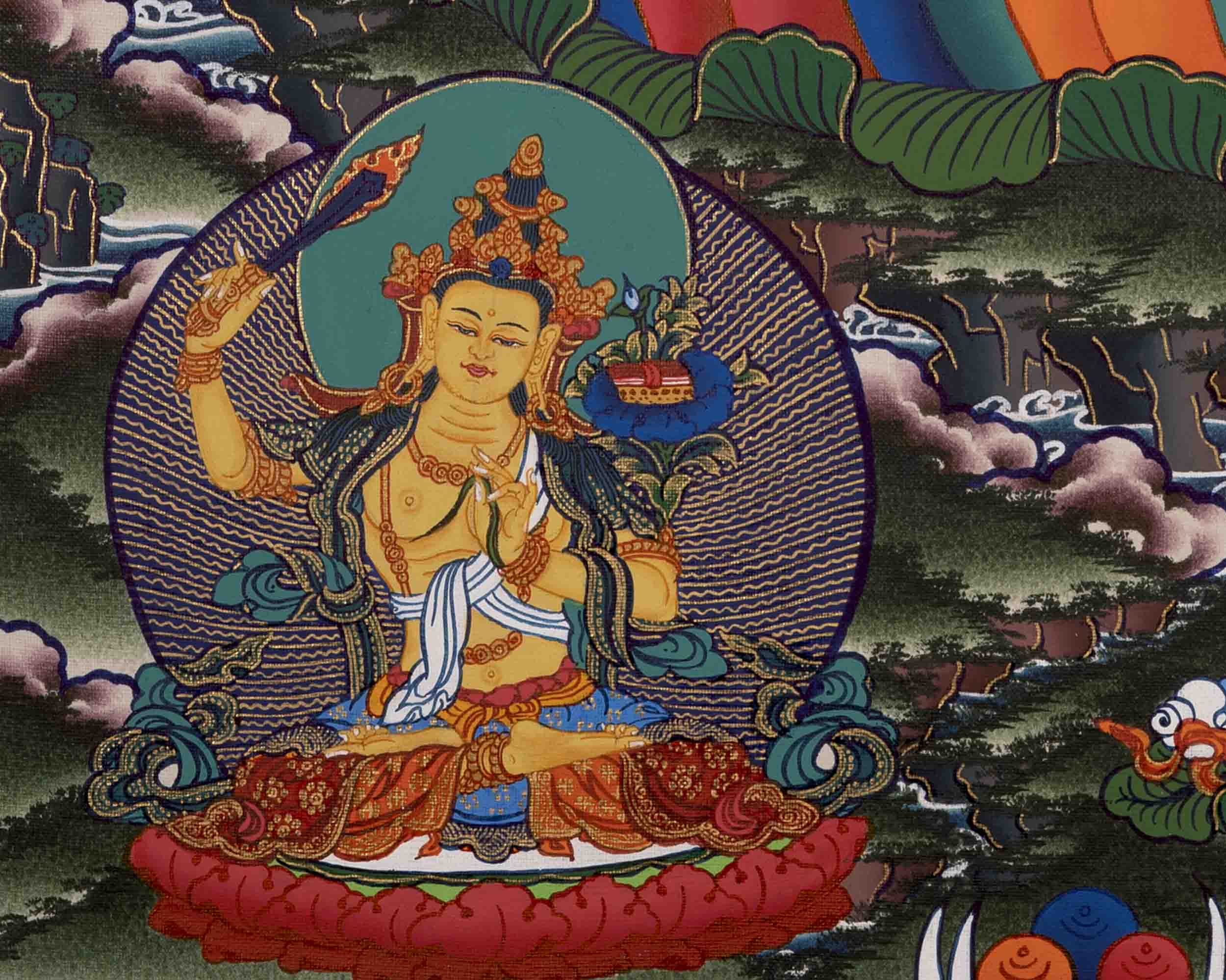 Bodhisattva Avalokiteshvara Chenresig | Tibetan Thangka | Wall Decors