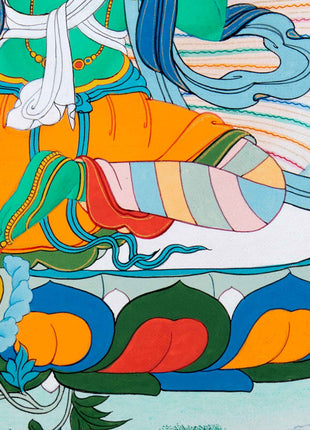 Mother Green Tara Thangka | Traditional Female Buddha