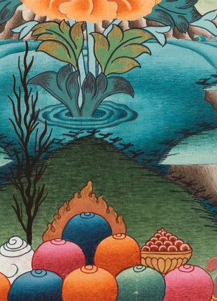 Female Green Tara Thangka | Decorative Art