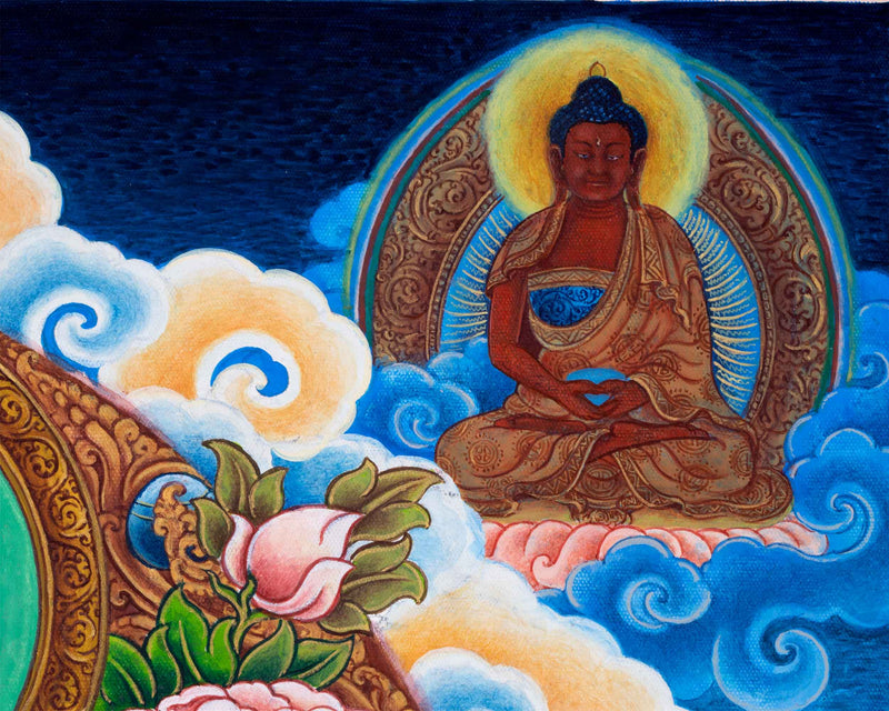 Newari Pauva Avalokitesvara Painting For Wall Decoration | Tibetan Bodhisattva Of Compassion Wall Art