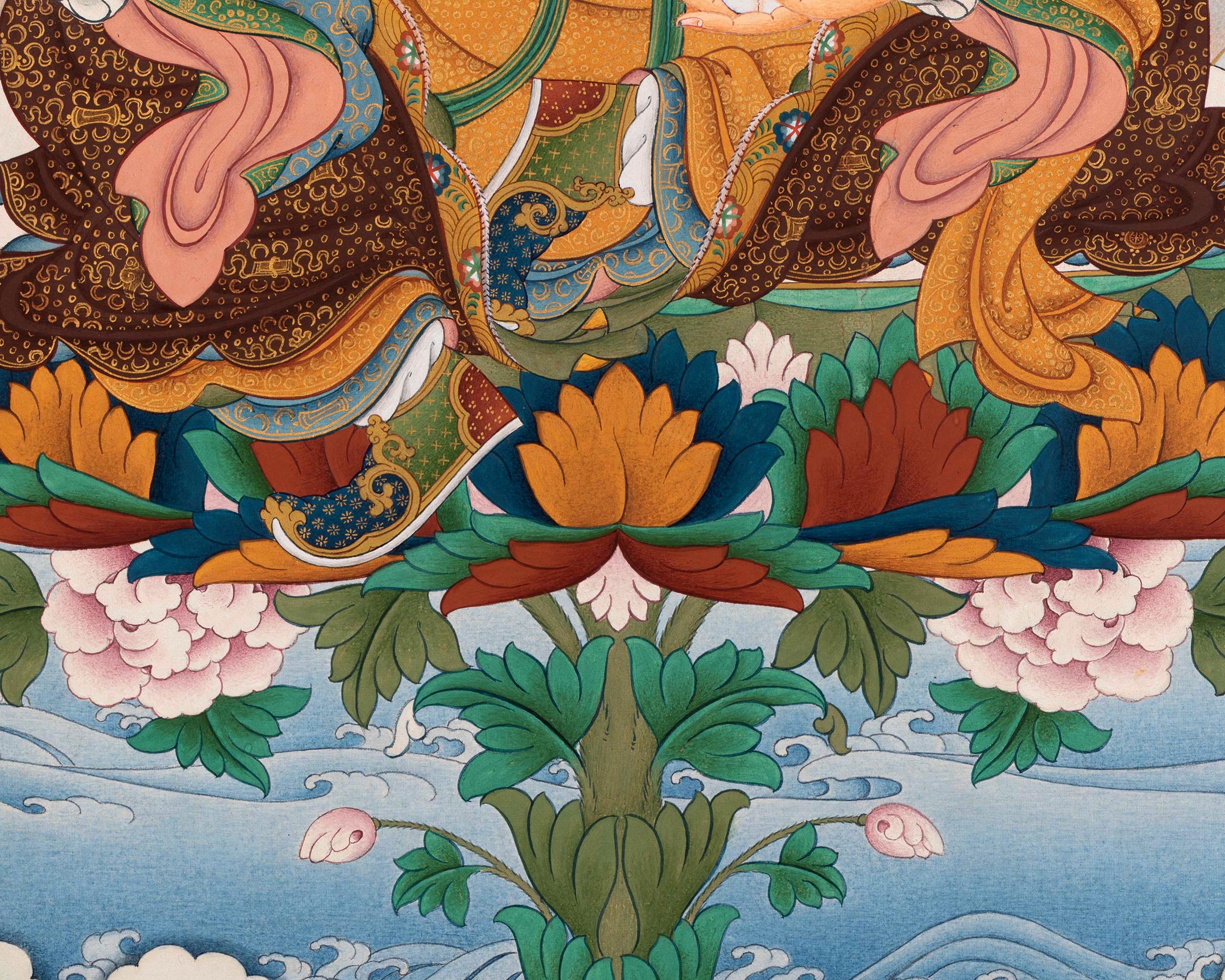 Tibetan Karma Gadri Thangka of Guru Padmasambhava