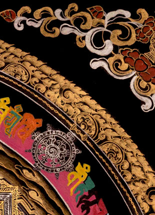 Kalachakra Mandala Thangka | Full 24K Gold Style Art | Religious Wall Decors