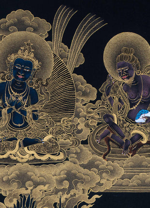 Sakya Mahakala with His Retinues and Sakya Masters, A complete Set of Mahakala Thangka