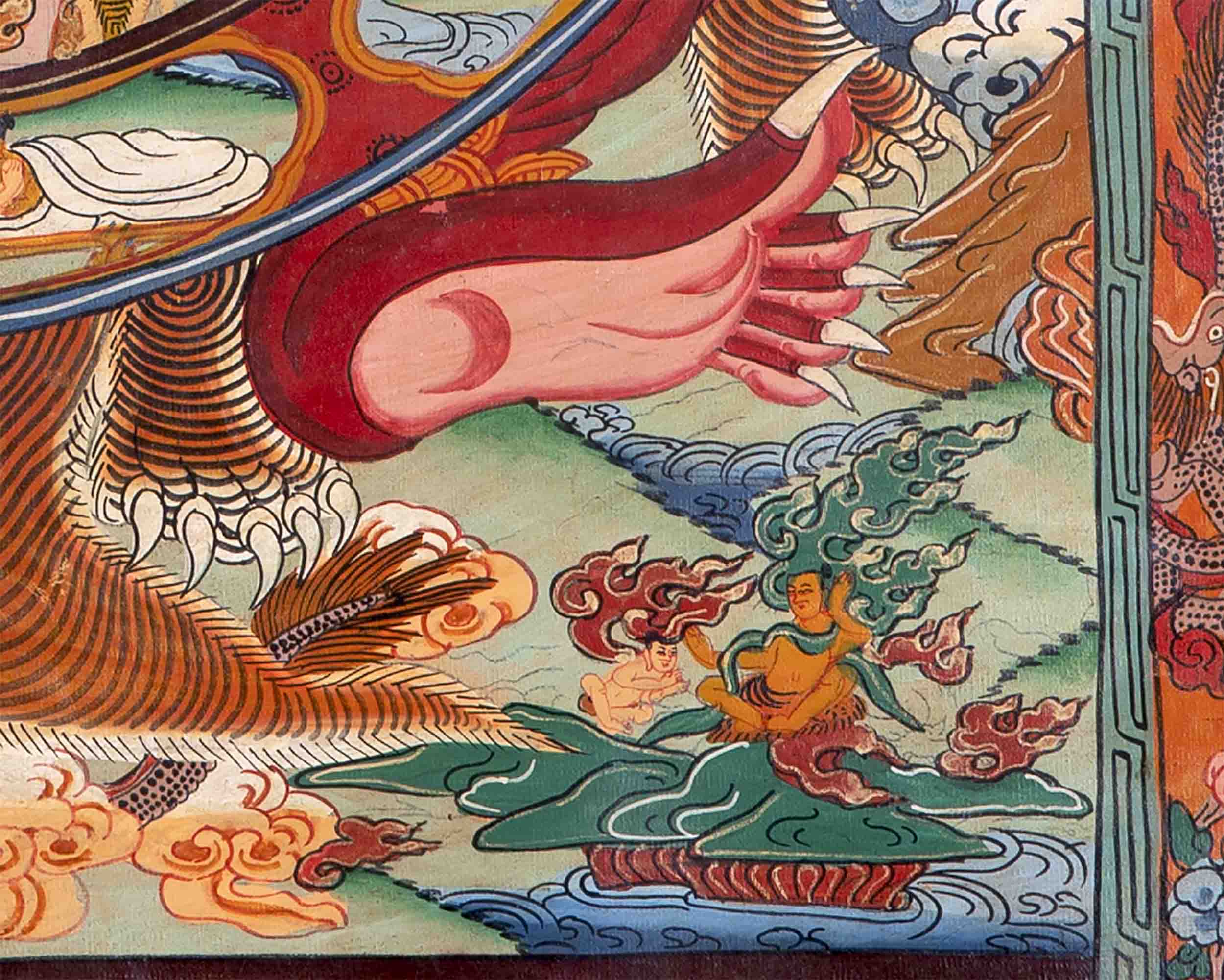 Brocaded Wheel Of Life Thangka | Traditional Tibetan Art | Wall Decors