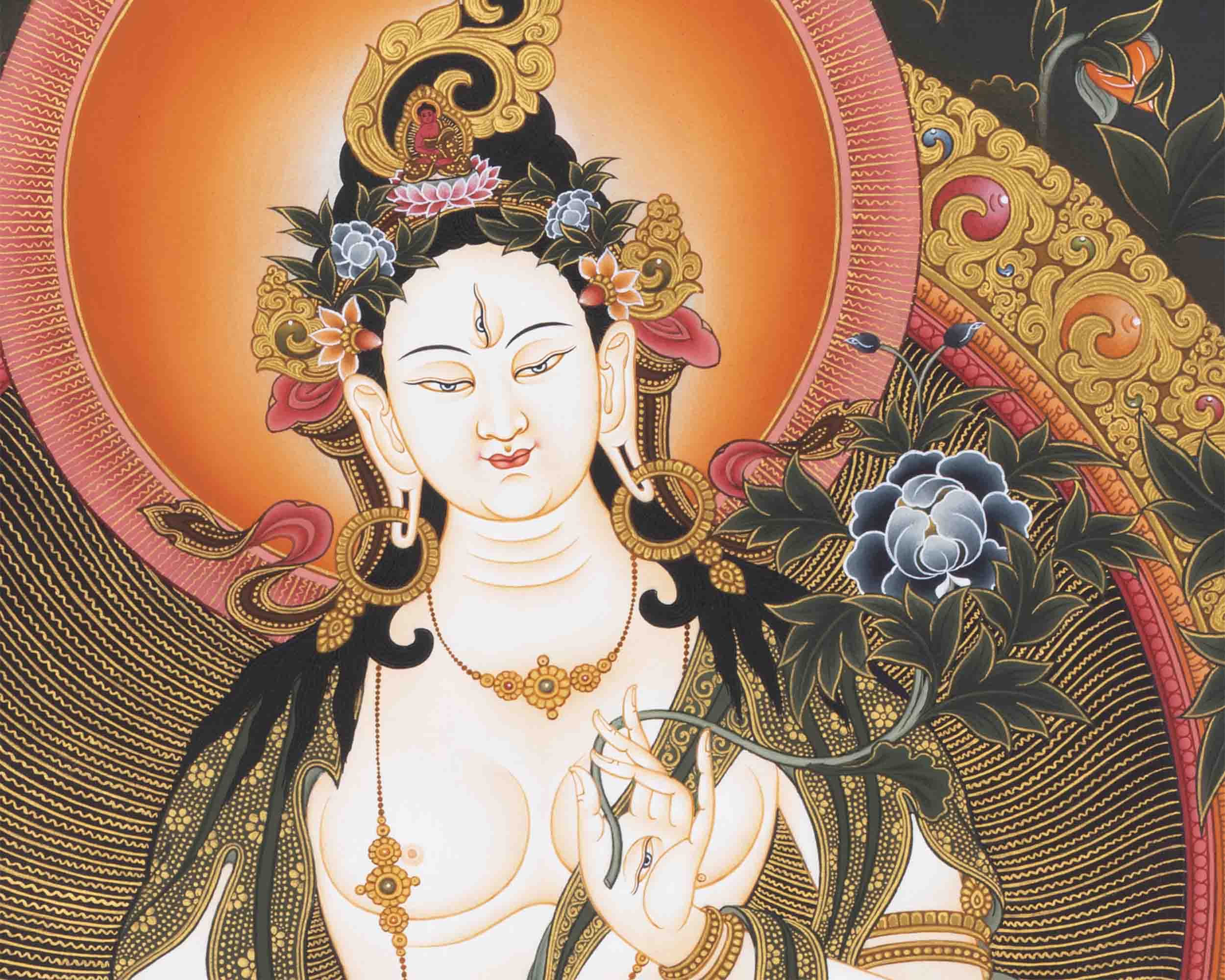 White Tara Print | Religious Digital Printing | Wall Decors