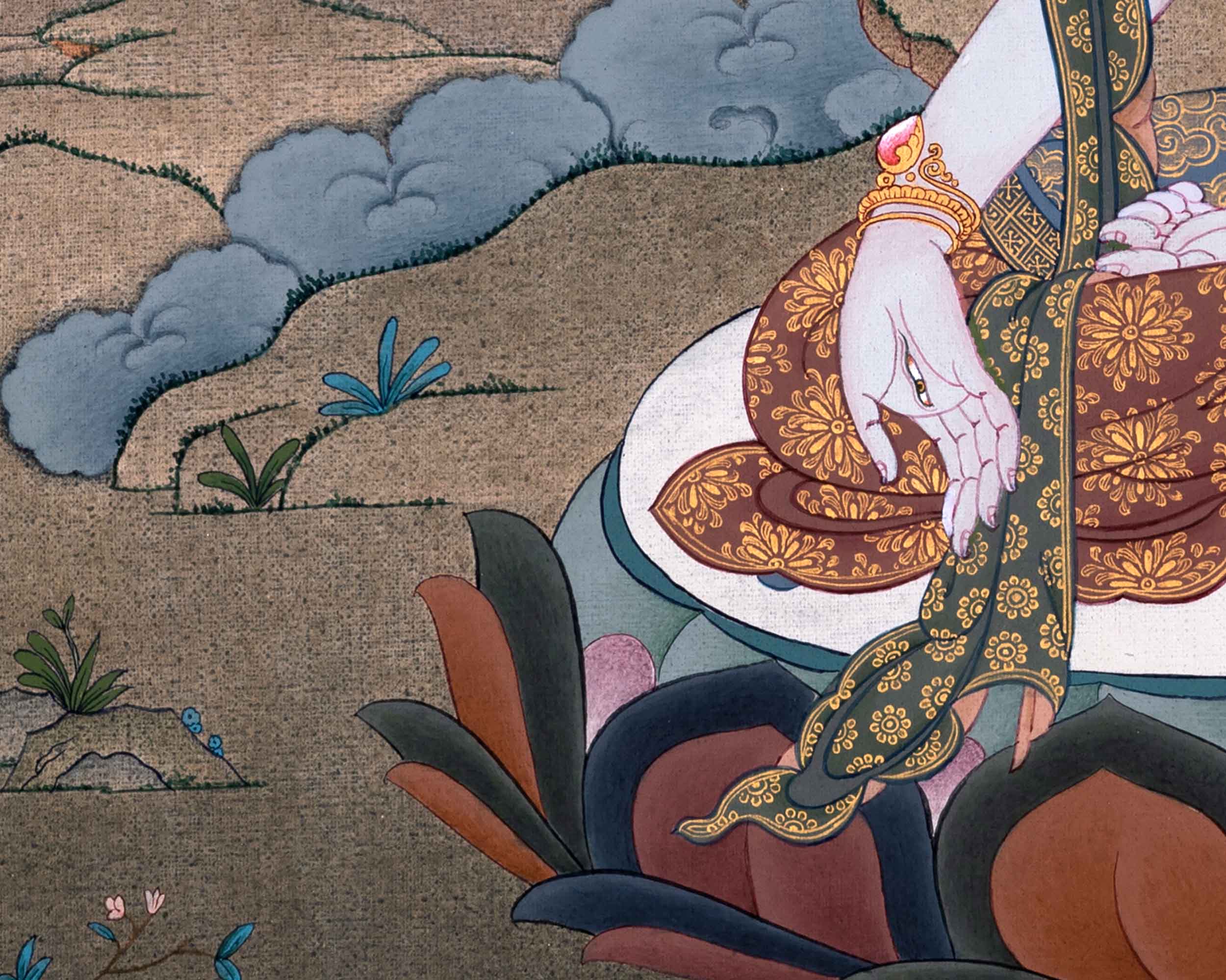 White Tara Empowerment Thangka | Female Bodhisattva Tibetan Art