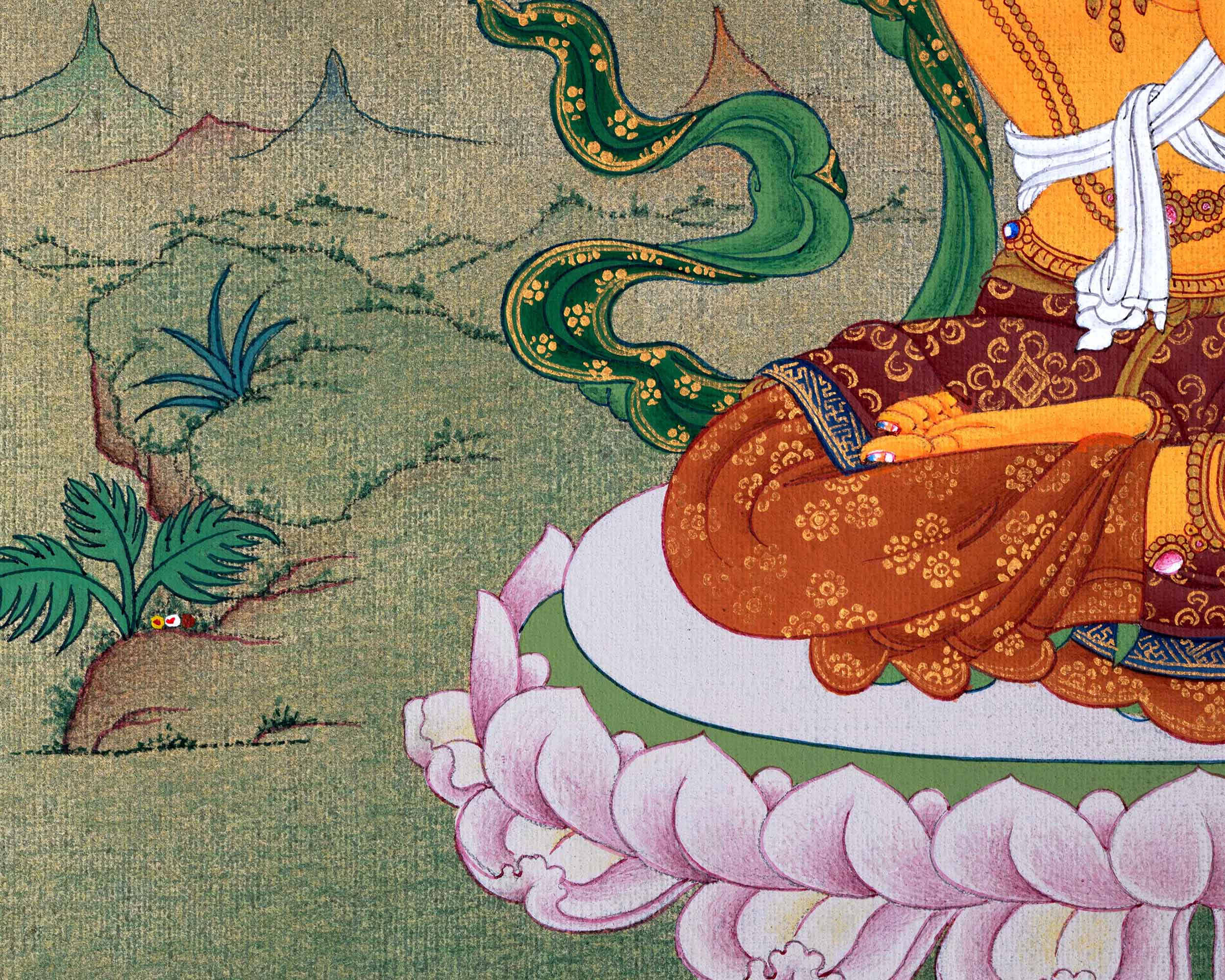 Manjushri, The Tibetan Wisdom Deity Himalayan Thangka | Traditional Himalayan Bodhisattva Art