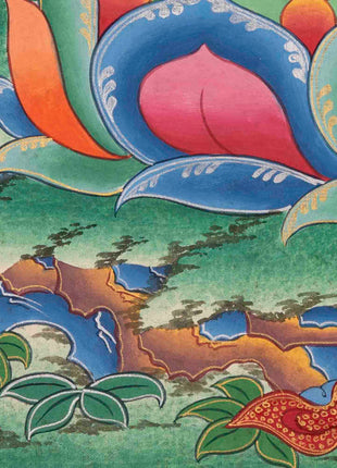 Serenity Embodied: Traditional Buddhist Art Wall Decor with Shakyamuni Buddha Thangka