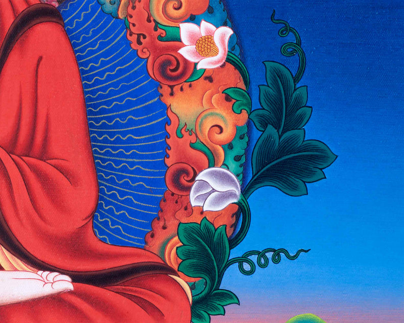 Traditional Nepali Art Print For Vairocana Buddha Mantra Practice | The Transcendent Buddha Of Vajrayana Buddhism