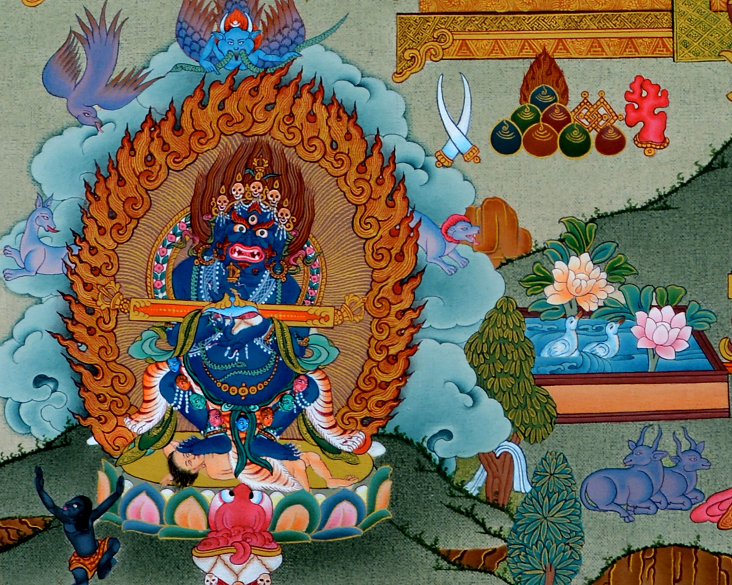 Buddhist Sakya Master Thangka | Sachen Kunga Nyingpo Tibetan Hand Painting Art