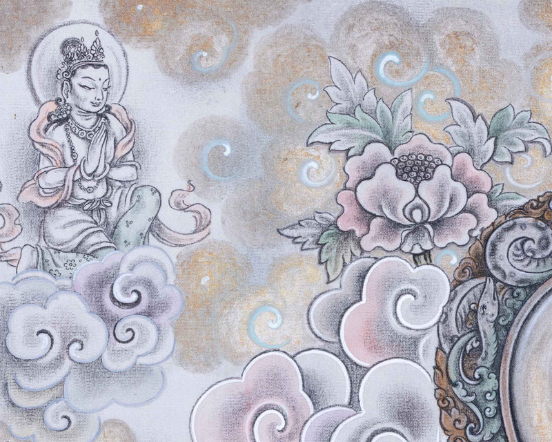 Shakyamuni Buddha Art Prints For Wall Hanging | Nepali Pauba Painting Print For Room Decor