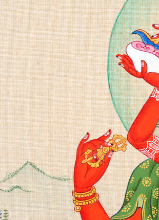 Red Chenrezig Thangka | Gyalwa Gyatso | Meditational Deity | Karma Kagyu Lineage
