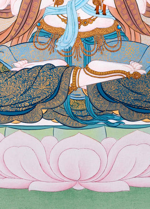 4 Armed Chenrezig Thangka | High Quality Avalokiteshvara Painting