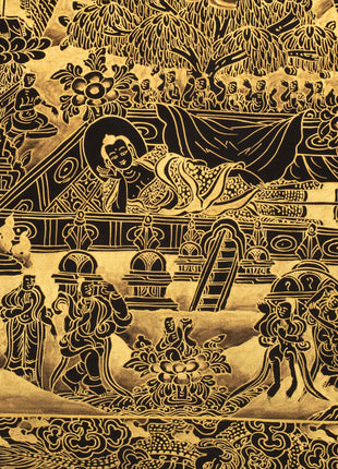 Gold Style Buddha Life Story | Tibetan Buddhist Wall Decoration Art Thangka