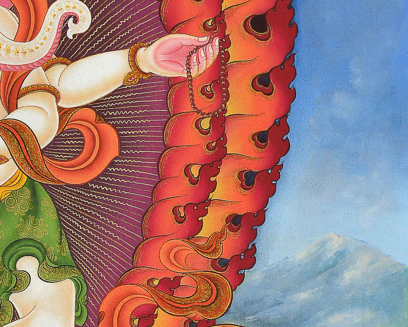 Prosperity God Ganesha Thangka Print | Digital Canvas Print