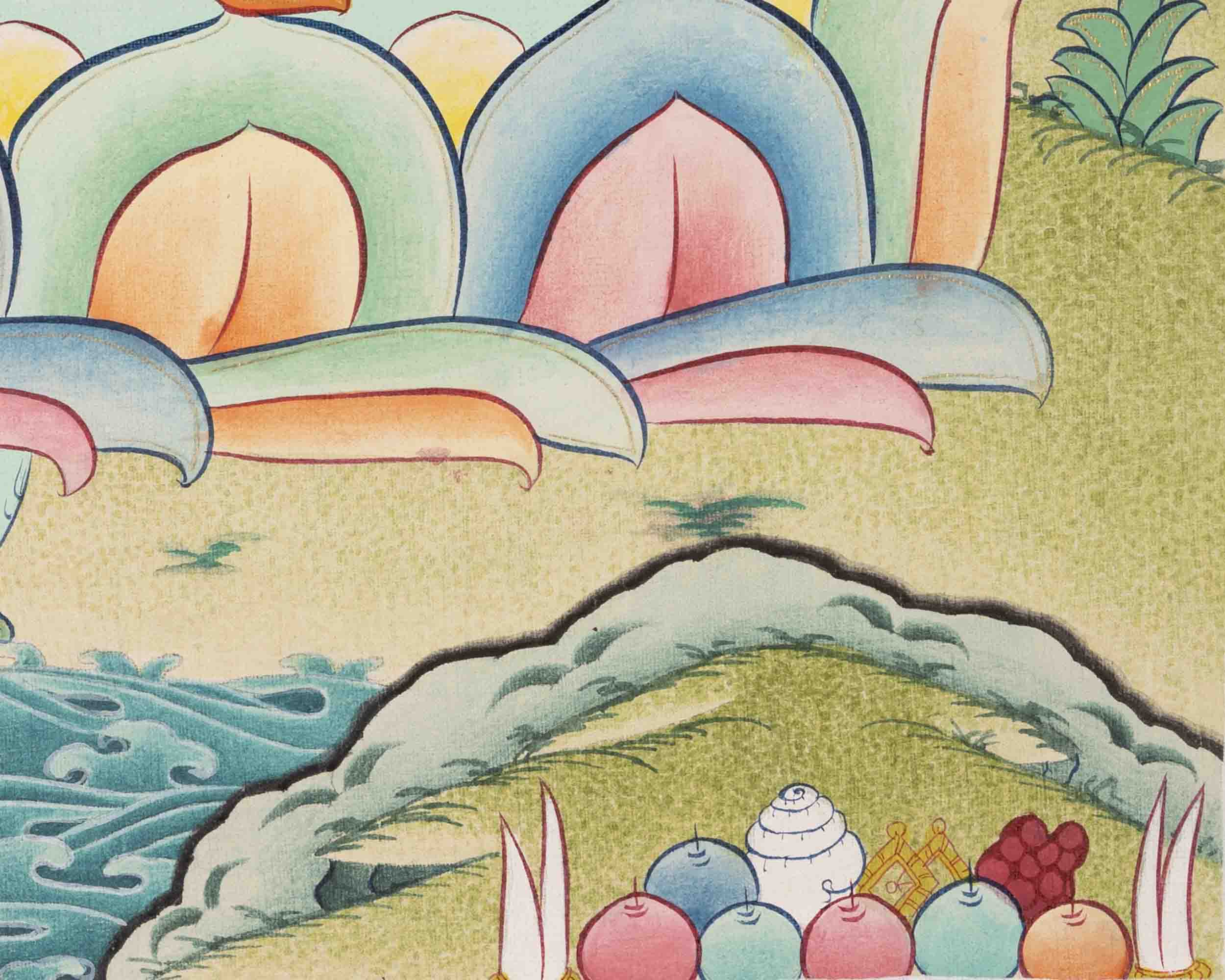 Shakyamuni Buddha Thangka | Traditional Tibetan Painting | Wall Decors