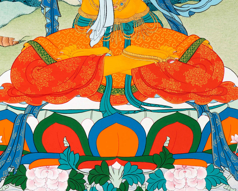 Bodhisattva Manjushri Thangka | Traditionally Hand Painted Buddhist Art