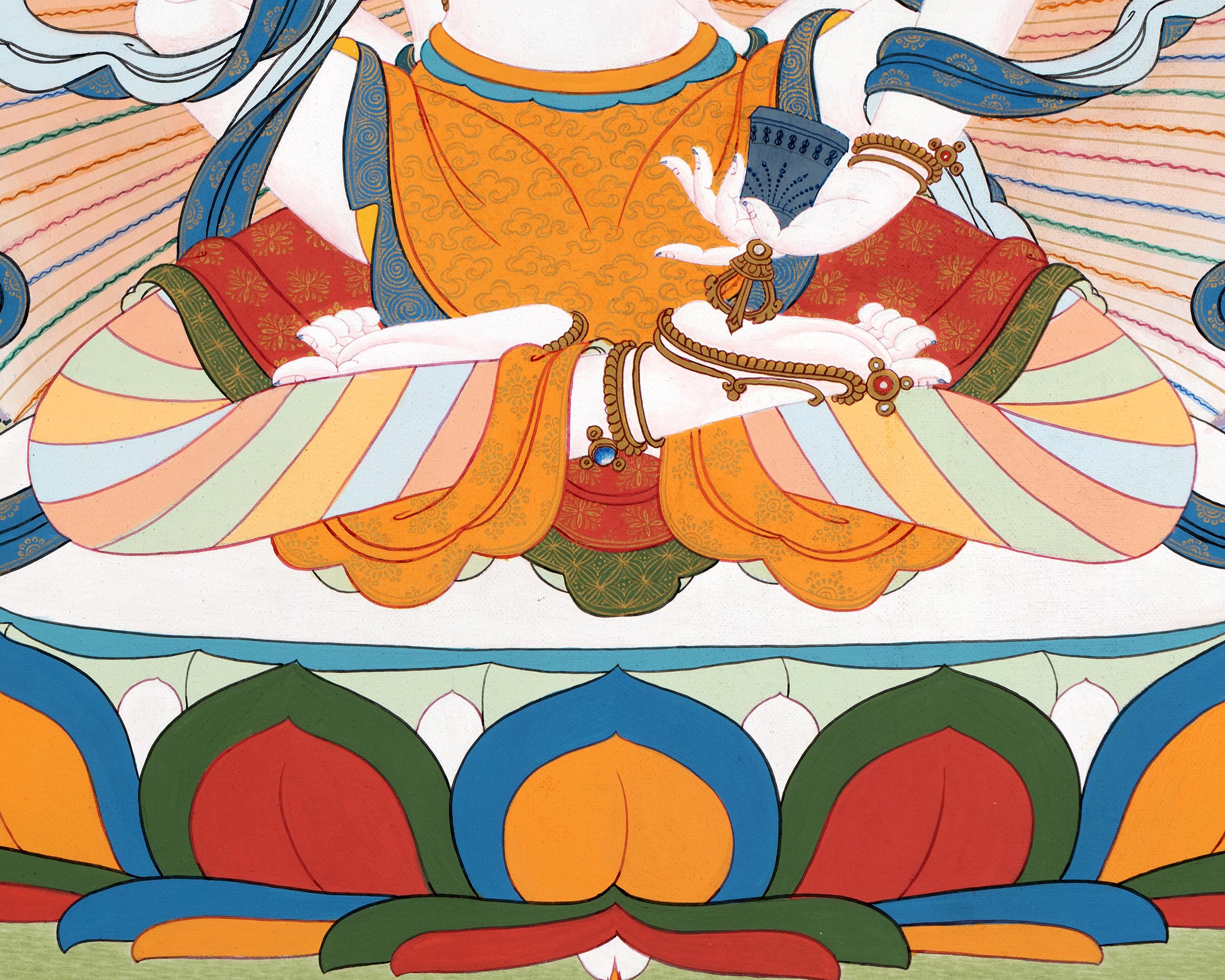 Vajrasattva And Consort | Yab Yum Thangka | Buddhist Deity