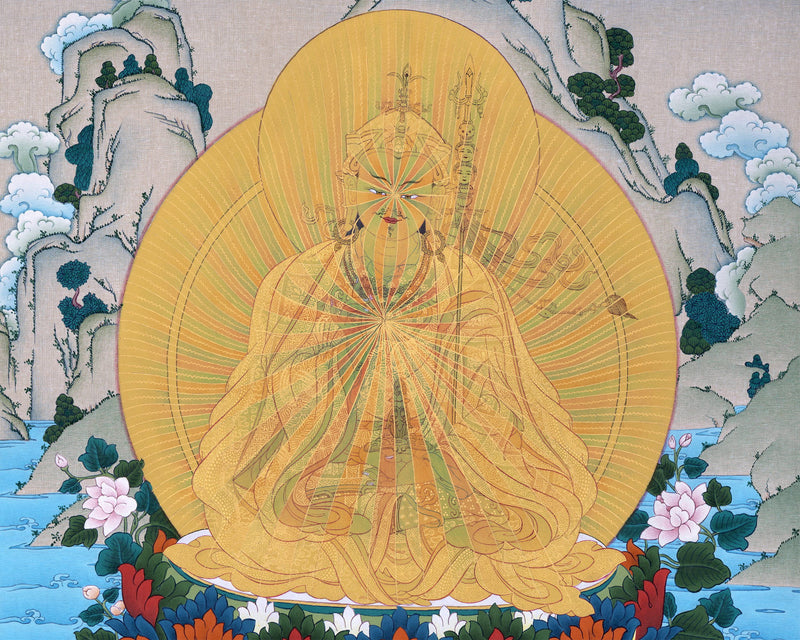 Guru Rainbow Body, Padmasambhava Thangka, Tibetan Art