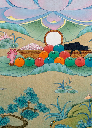 White Tara Thangka | Namgyalma | Amitayus | Long Life Bodhisattva