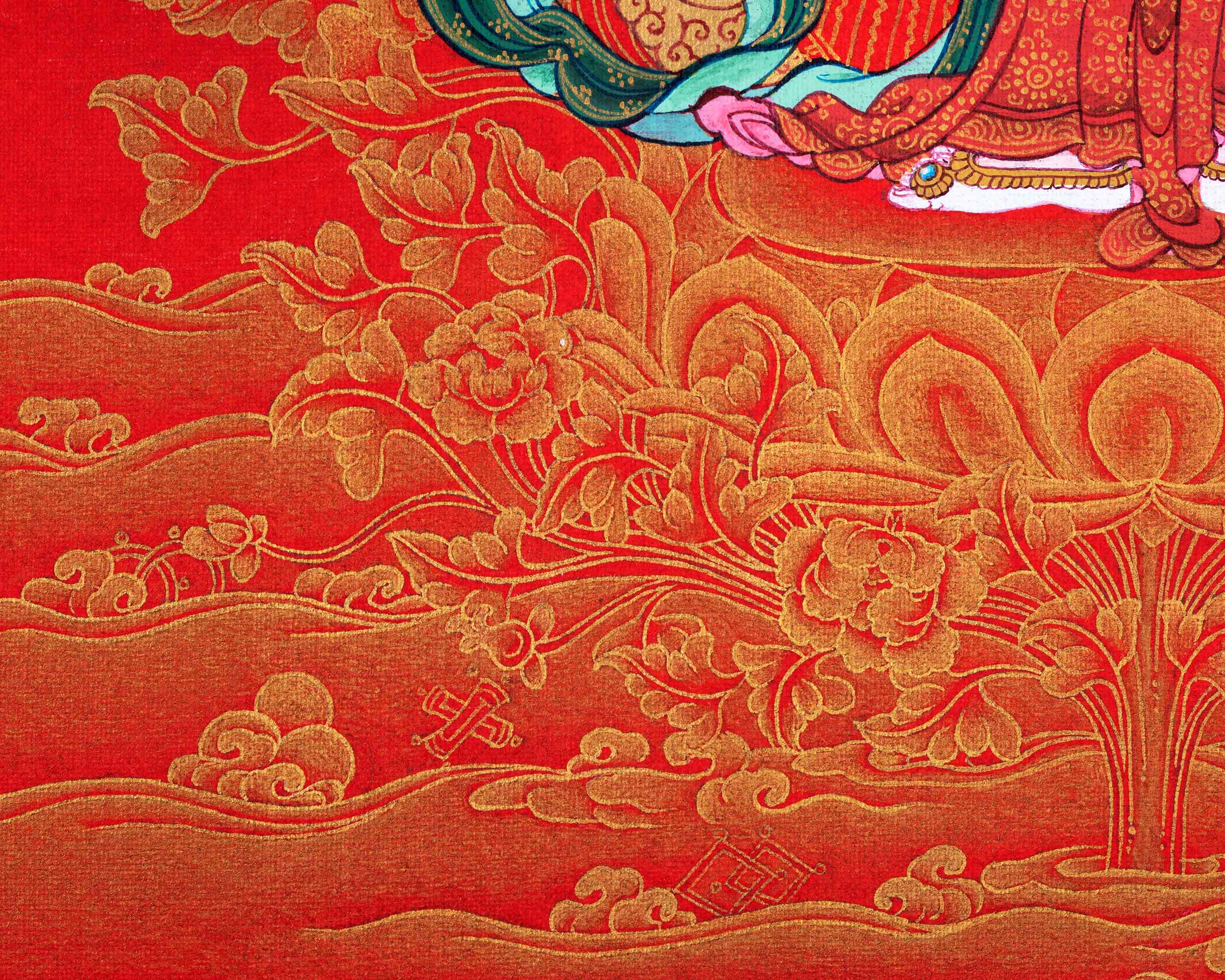 Himalayan Tibetan Thangka For 1000 Arm Chenrezig Sadhana Practice | Traditional Tibetan Bodhisattva Art