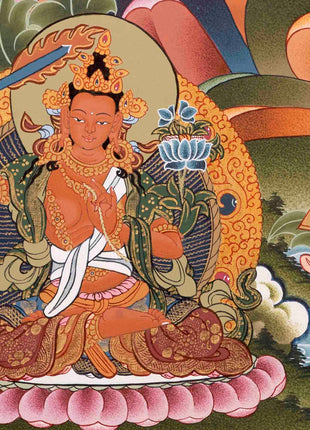 Avalokiteshvara Chengrezig | Wall Hanging Yoga Canvas Thangka